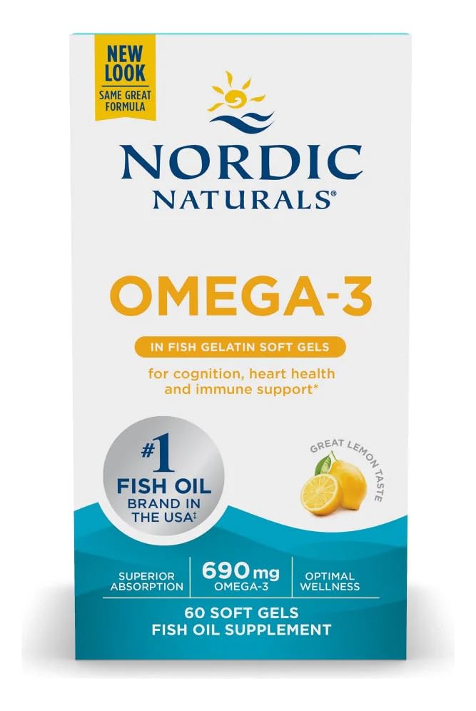 Nordic Naturals Omega-3 in Fish Gelatin Lemon Flavor Softgels 60 Count