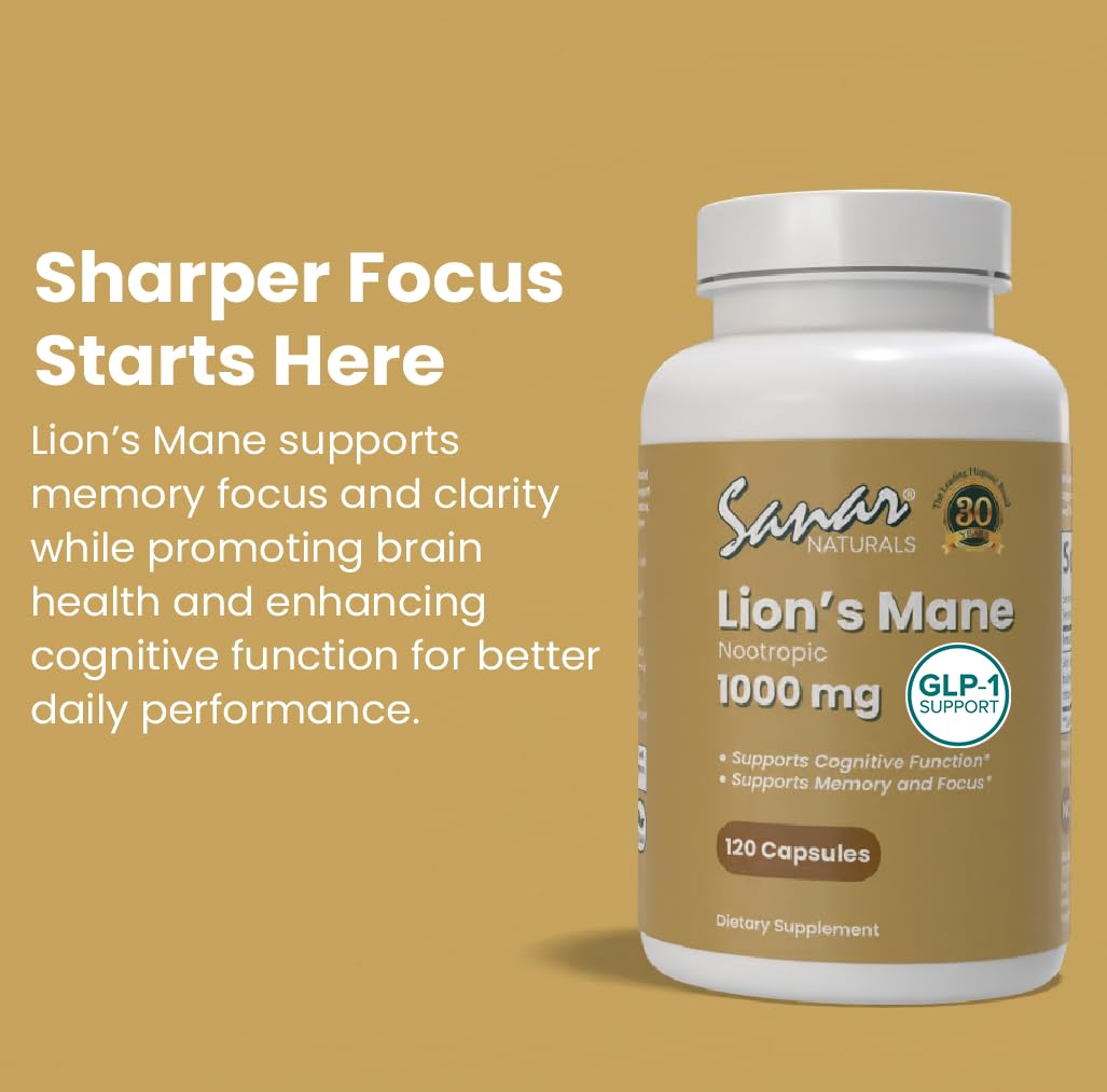 Sanar Naturals Lions Mane 1000mg Capsule 120 Count