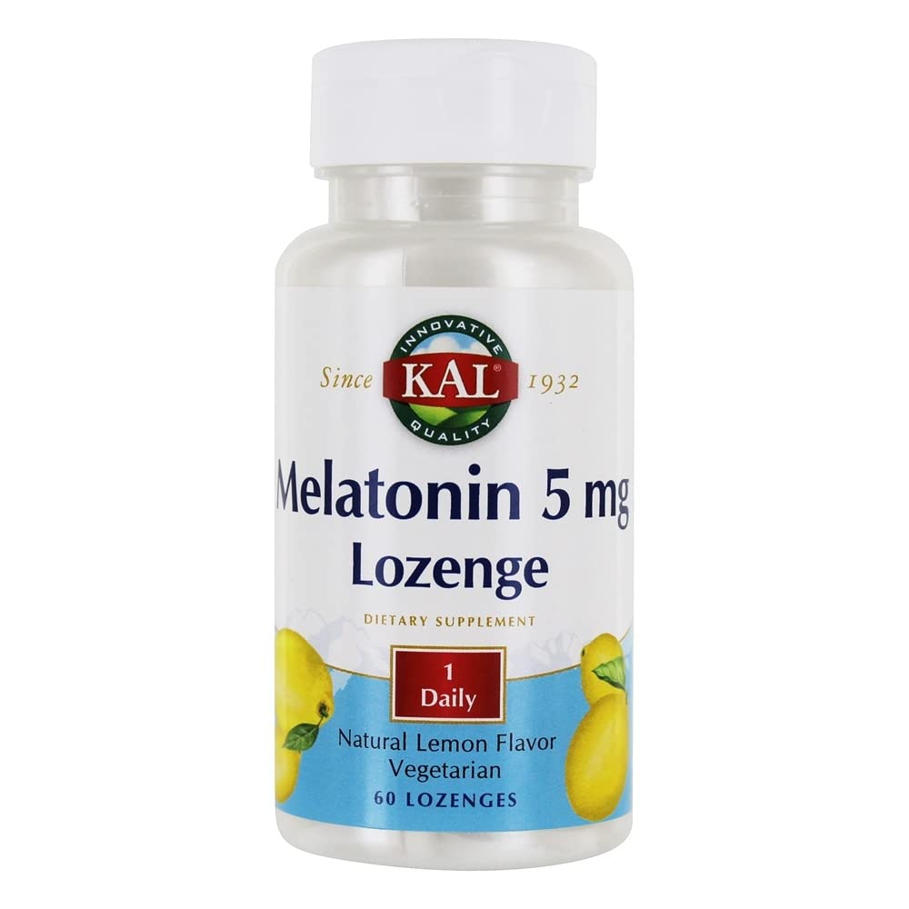 KAL Melatonin Lozenges Natural Lemon Flavor 5 mg, 60 Lozenges