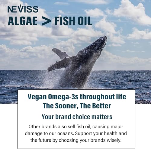 NEVISS Vegan Omega-3 + Vitamin B100 Complex Gummies, 120 Count