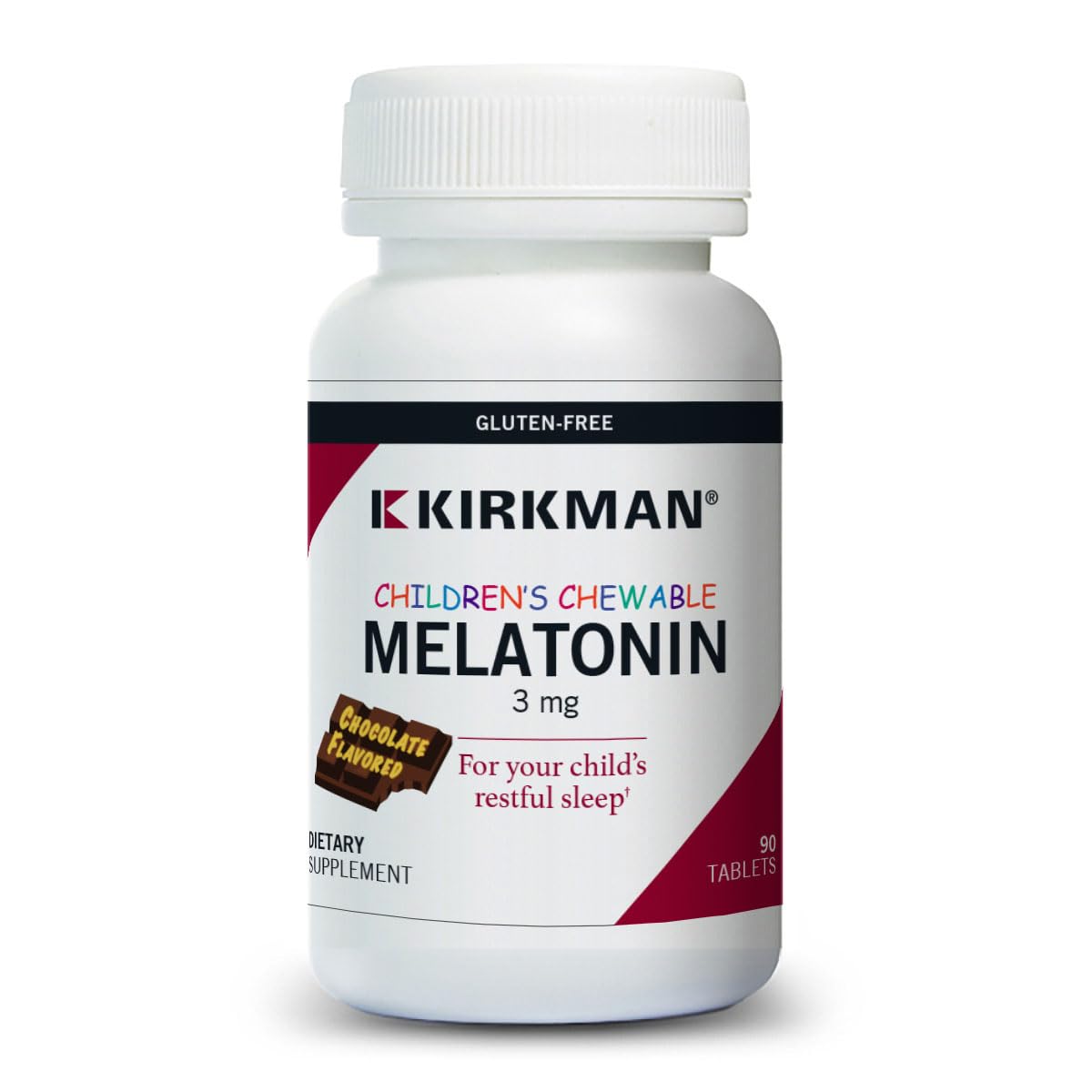 Kirkman Children’s Chewable Melatonin 3 mg Chocolate Tablets 90 Count