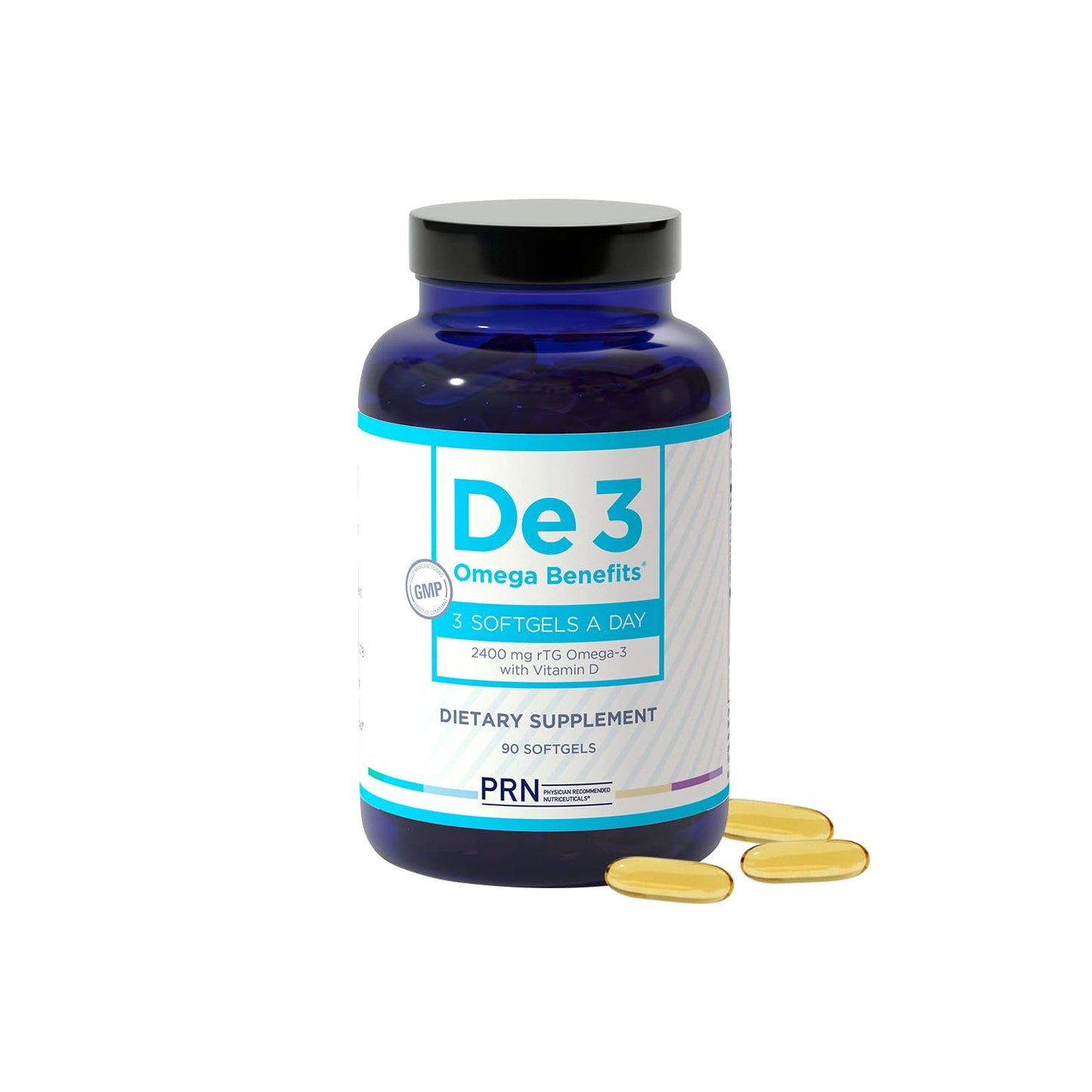 PRN Physician Recommended Nutriceuticals De3 Occasional Eye Dryness rTG Omega 3 Supplement Capsule, 90 Count