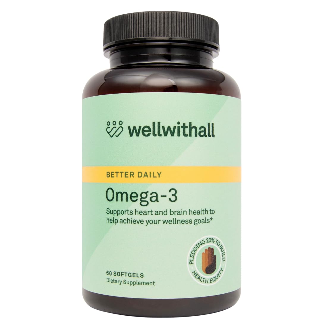 WellWithAll Omega-3 Fish Oil Supplement 60 Capsules