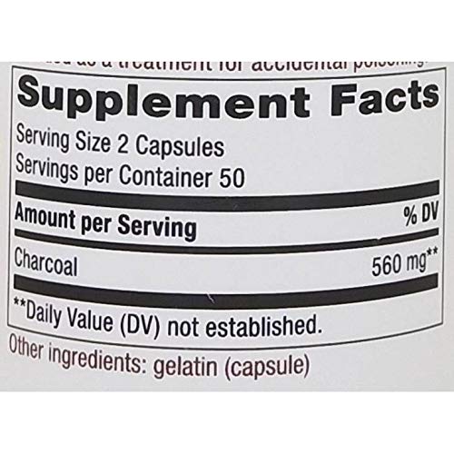 Nature's Way Activated Charcoal Hi Po 100 Capsules