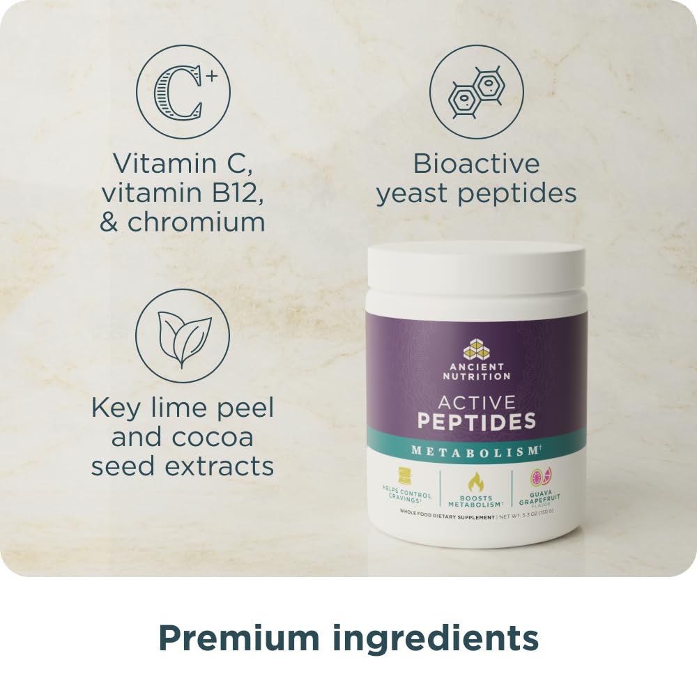 Ancient Nutrition Active Peptides Metabolism Powder, 5.3 Ounces