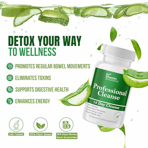 DR VITAMIN SOLUTIONS 15 Day Cleanse Thermogenic Fat Burner Water Weight Loss Bundle, 180 Capsules