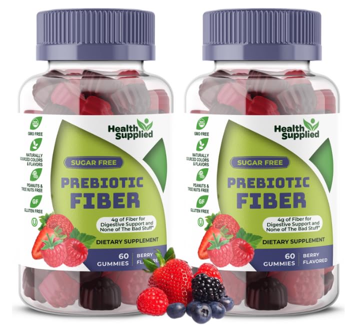 Health Supplied Mixed Berry Flavored Prebiotic Fiber Gummies 120