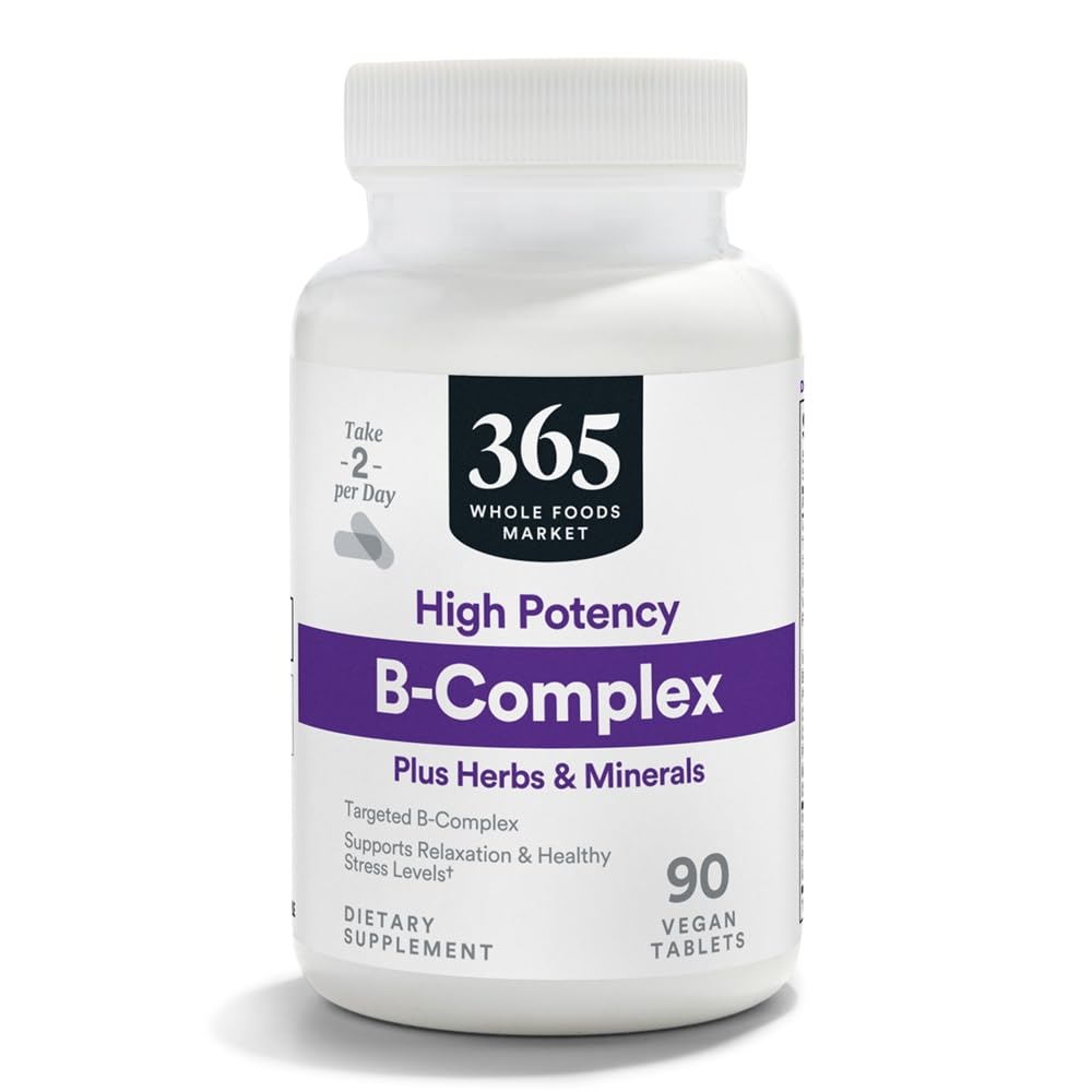365 by Whole Foods Market High Potency Vitamin B Complex with Herbal Support, 90 Tablets