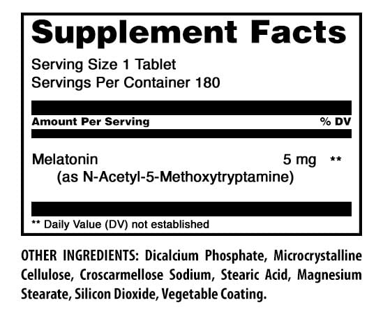 Amazing Nutrition Melatonin Supplement 5 mg Tablet 180 Count