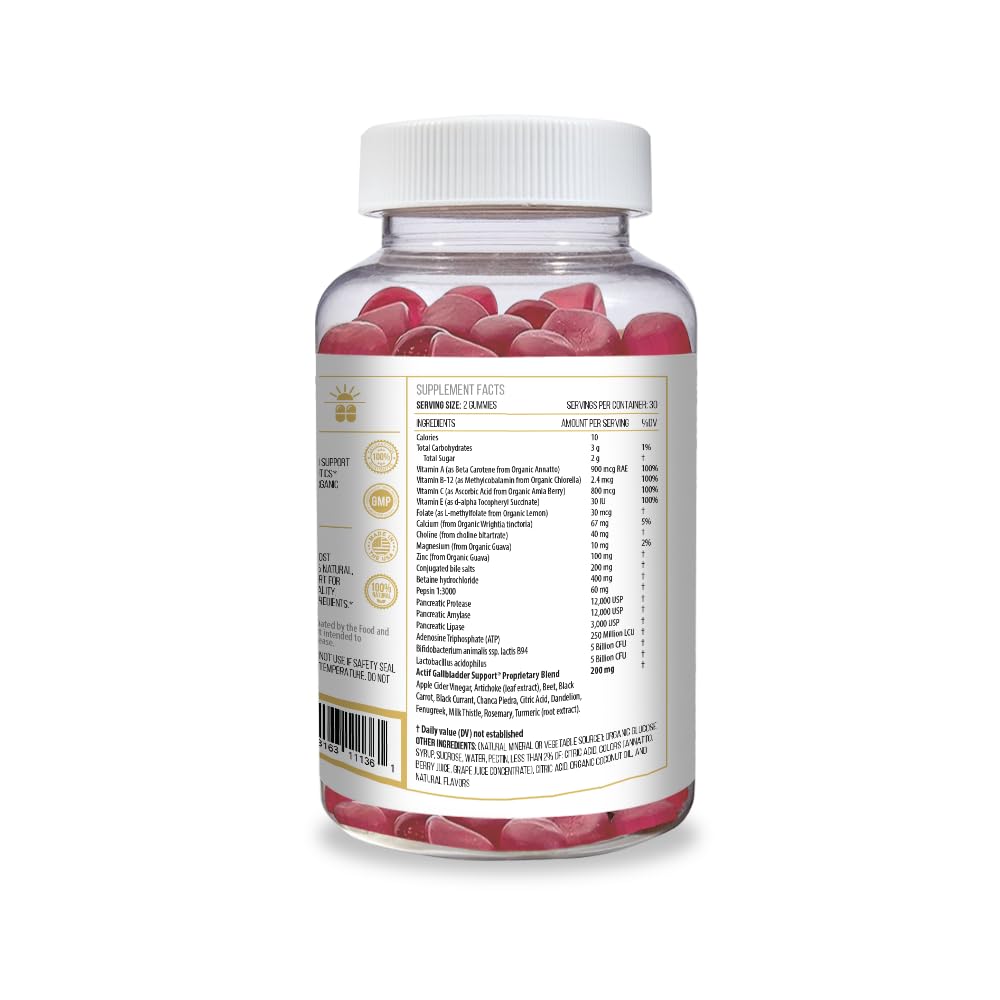 ACTIF Gallbladder Mega Support with 25+ Factors, 10 Billion CFU Probiotics, Bile Support Capsule 1 Count