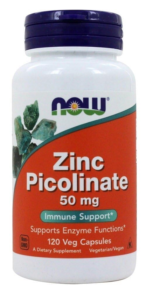 NOW Foods Zinc Picolinate 50 mg Capsules, 120 Count