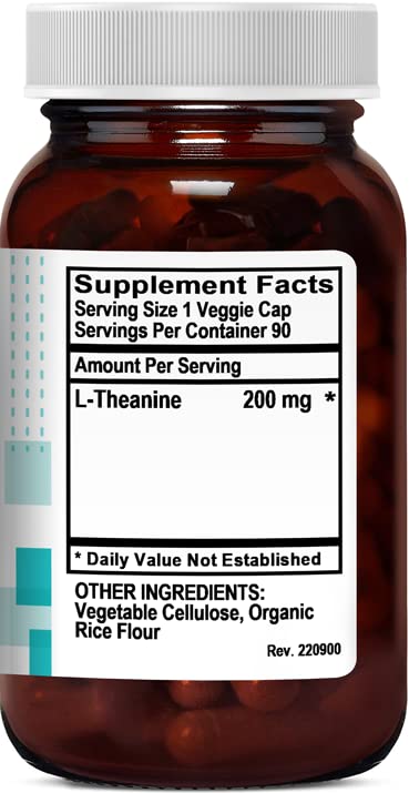 Kovite L-Theanine 200 mg Vegetable Capsules, 90