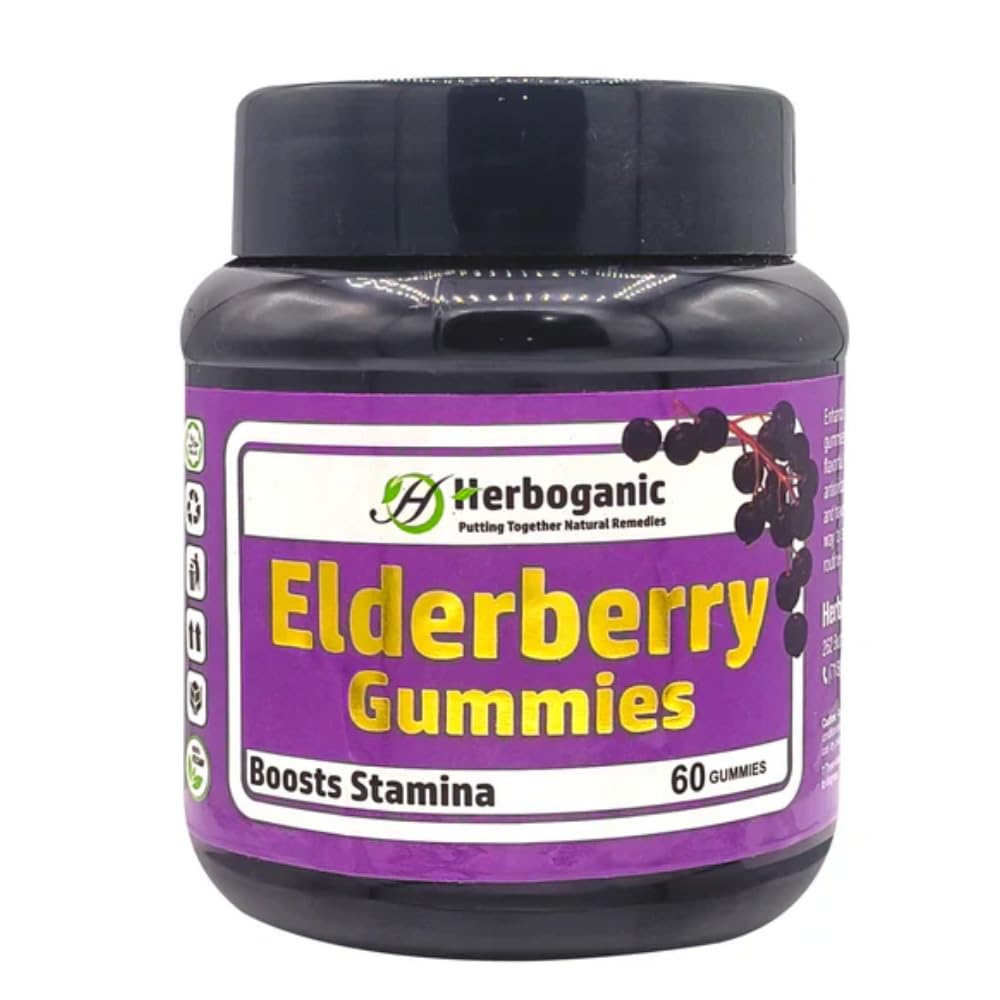 HERBOGANIC Elderberry Gummies 60 Count