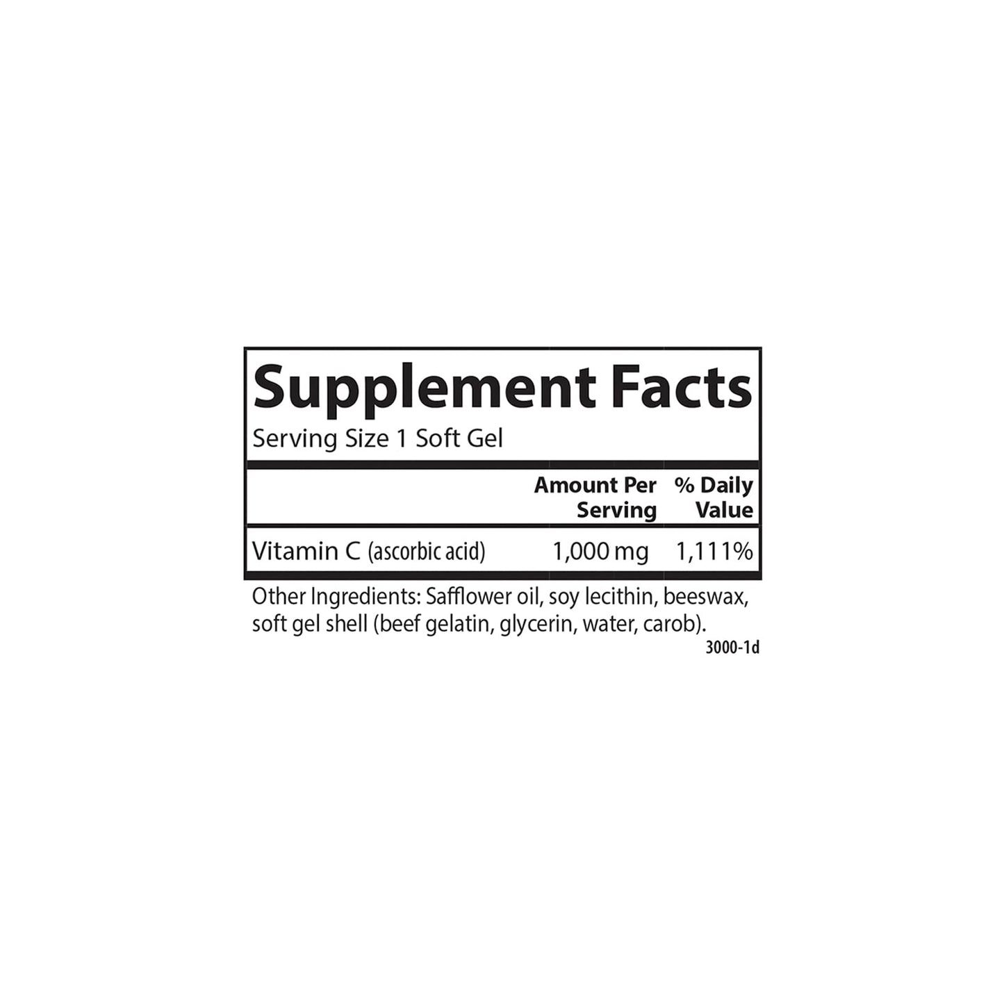 Carlson C-Gel Vitamin C 1000 mg Softgels, 60 Count