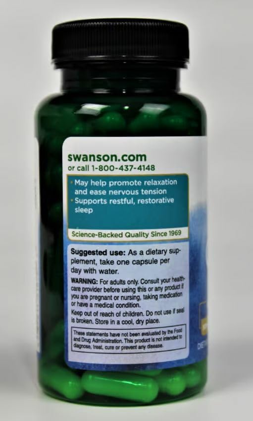 Swanson GABA - Amino Acid Supplement Promoting Calm & Relaxation to Support Restful Sleep - High Potency Formula to Support Healthy Stress Levels Capsules, 200 Count
