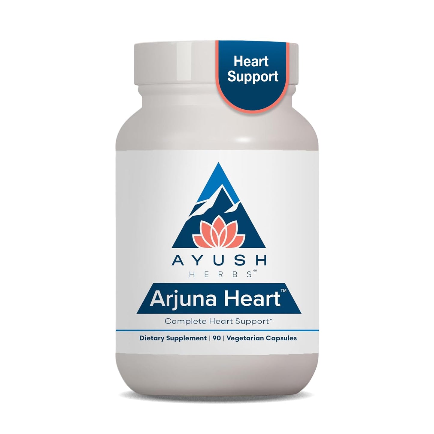 Ayush Herbs Arjuna Heart - Complete Heart-Support Supplement, Natural Arjuna, Magnesium & CoQ10 Formula for Women & Men Capsules, 90 Count