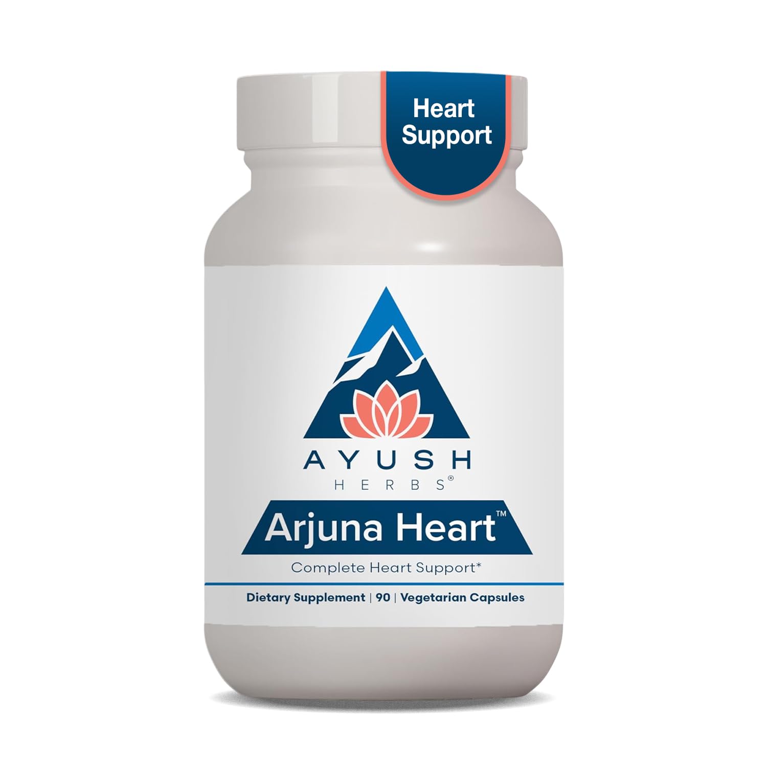 Ayush Herbs Arjuna Heart - Complete Heart-Support Supplement, Natural Arjuna, Magnesium & CoQ10 Formula for Women & Men Capsules, 90 Count