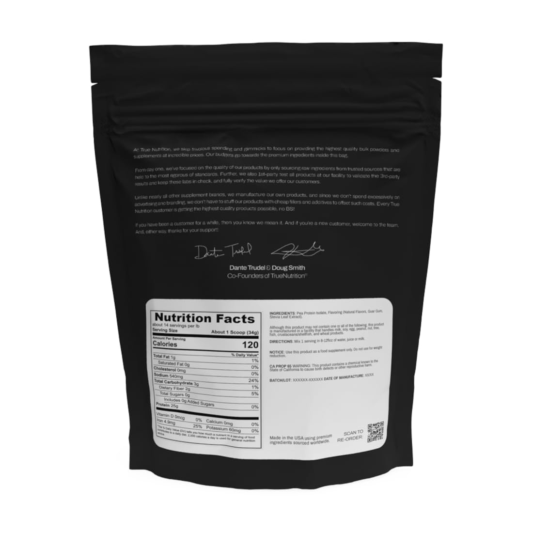 True Nutrition Pea Protein Isolate Powder 32 Servings