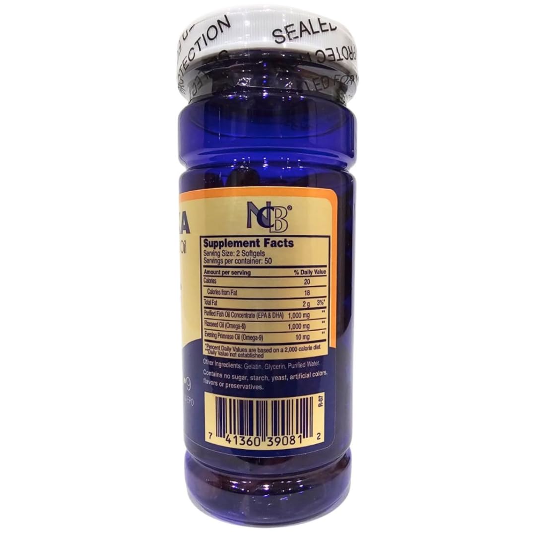 NCB NCB TECHNOLOGY Alaska Deep Sea Fish Oil Omega 3-6-9 Softgels, 100 Softgels