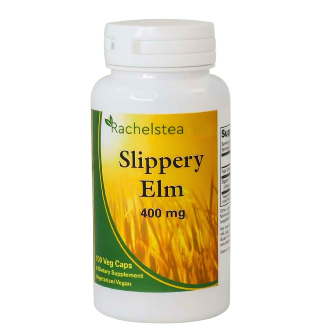 Rachelstea Slippery Elm 400 mg Capsule, 100 Count