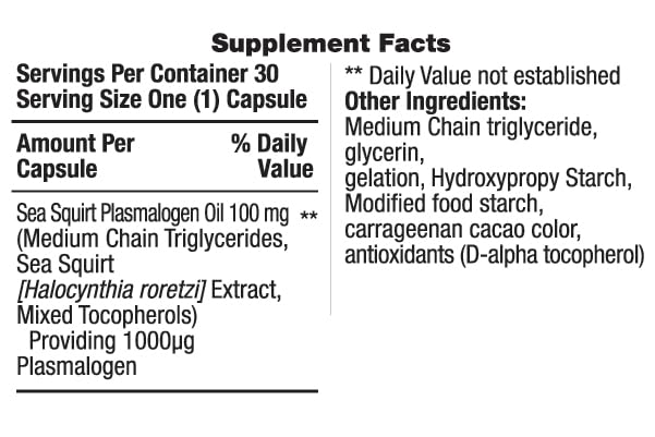 REMORY Plasmalogen Sea Squirt Supplement - Brain Health Capsule 30 Count