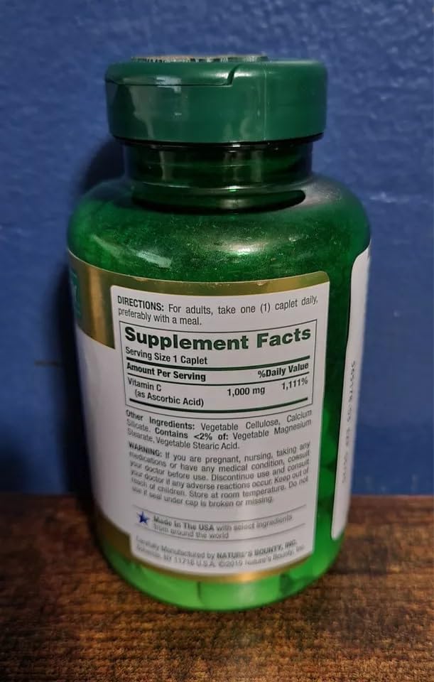 Nature's Bounty Pure Vitamin C-1000 mg Caplets, 500 Count