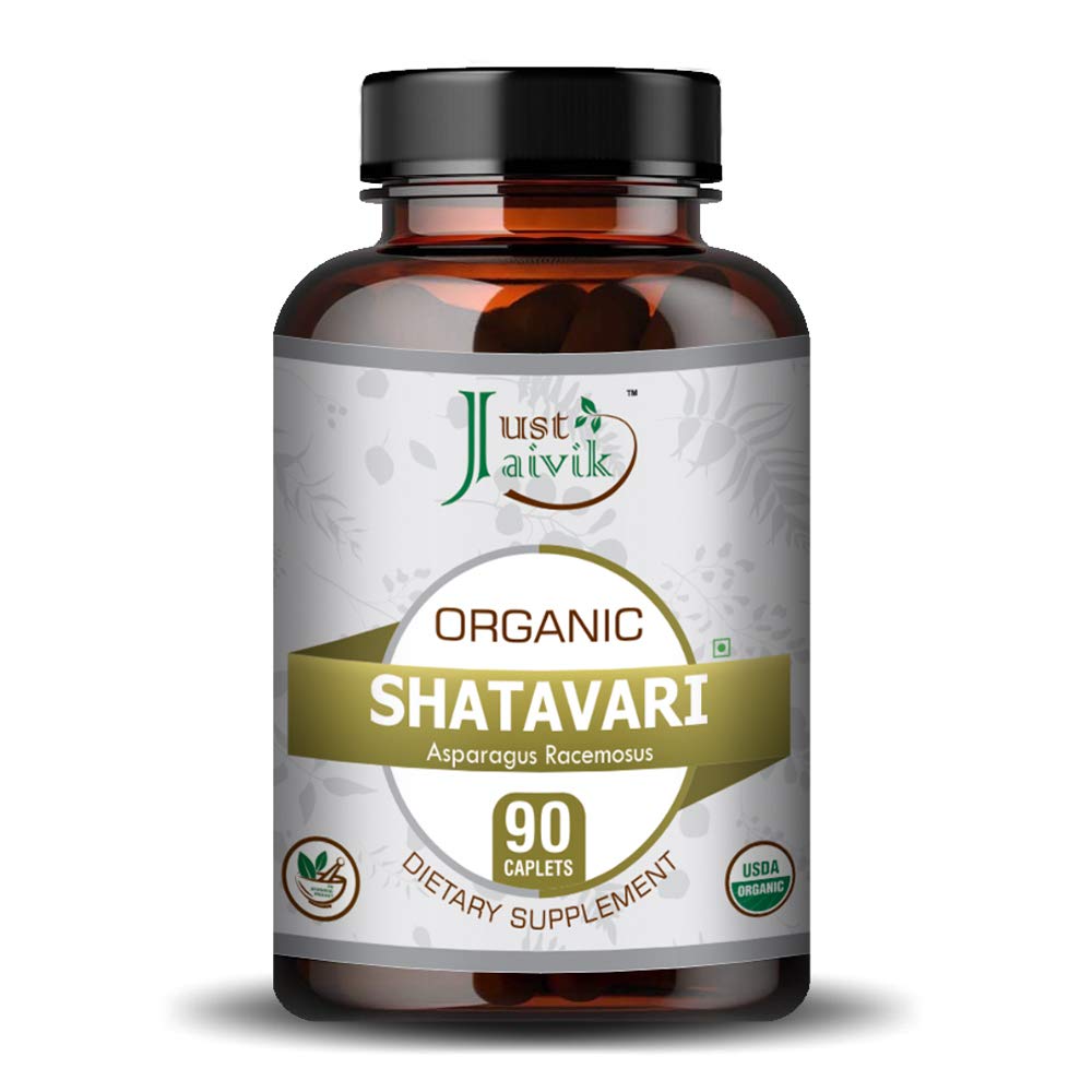Just Jaivik Organic Shatavari 750 mg, 90 Tablets