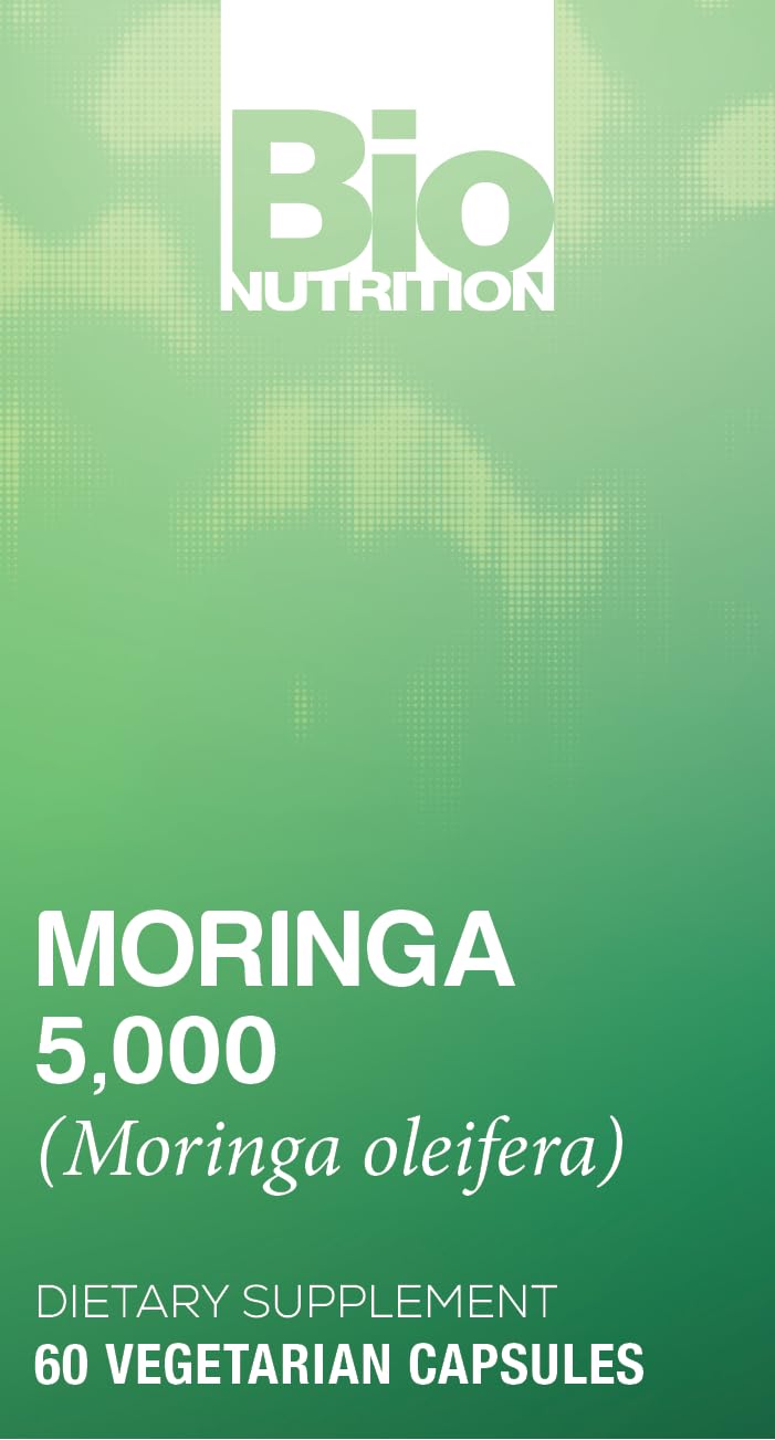 Bio Nutrition Moringa 5000mg Vegetarian Capsules, 60 Count
