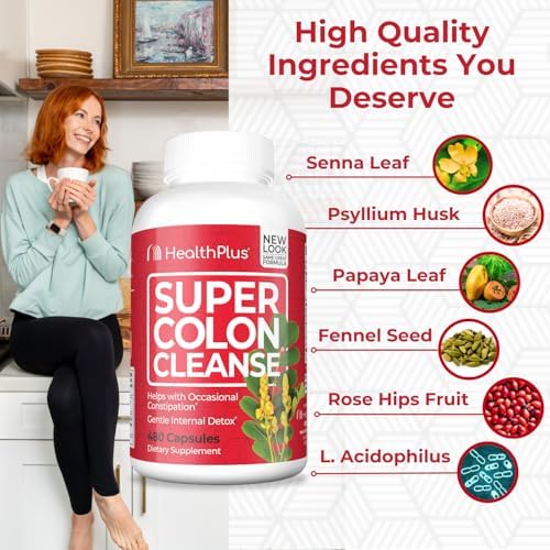 Health Plus Super Colon Cleanse Capsules 480 Count