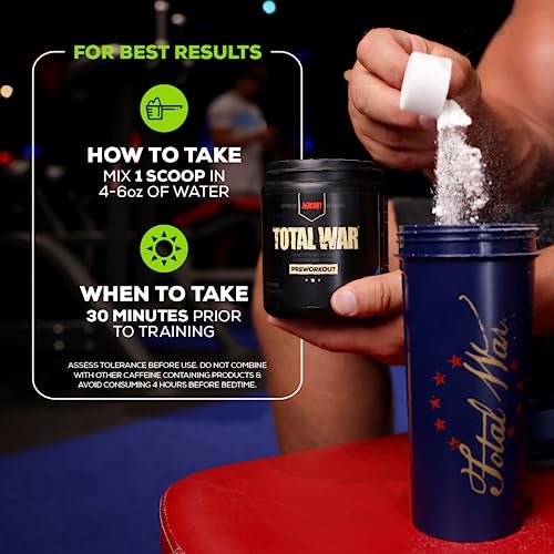 REDCON1 Total War Pre Workout Powder 30 Servings + Creatine Monohydrate Powder 60 Servings Bundle