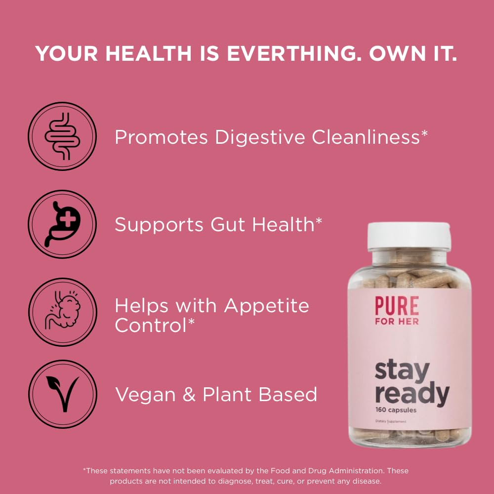 Pure for Men Stay Ready Fiber Supplement Capsule, 160 Capsules