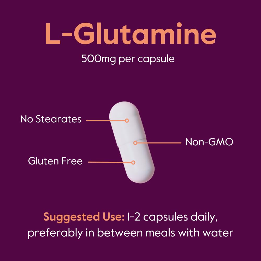 BESTVITE L-Glutamine 500mg per Capsule, 240 Capsules