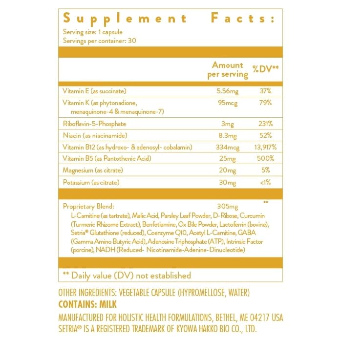 Holistic Health MitoForce Mitochondrial Support 30 Capsules