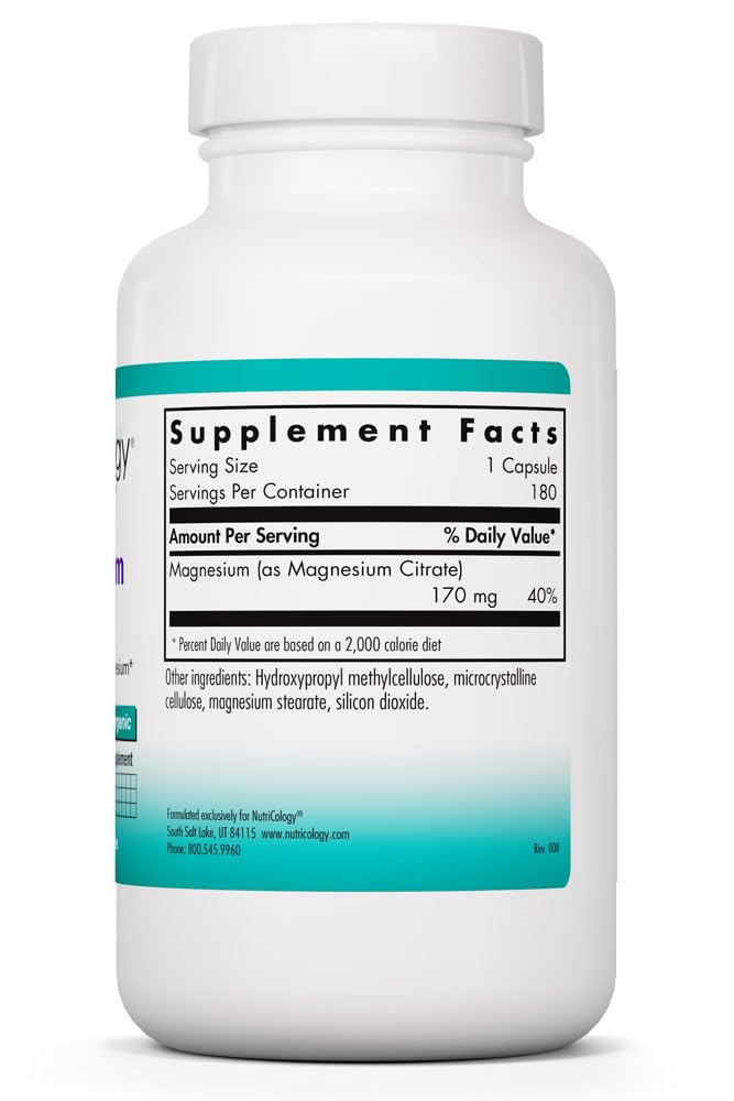 Allergy Research Group Magnesium Citrate Capsules 180 Count