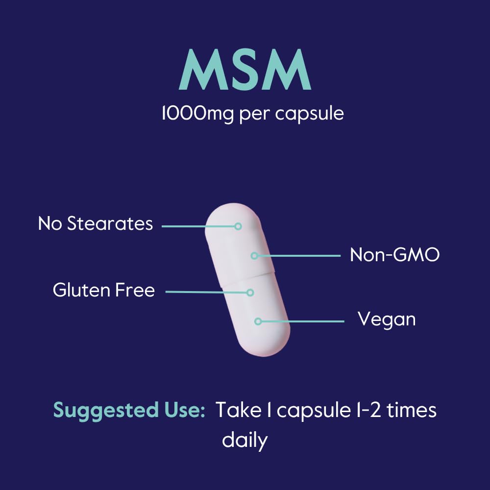 BESTVITE MSM 1000mg Made with OptiMSM Capsules 240