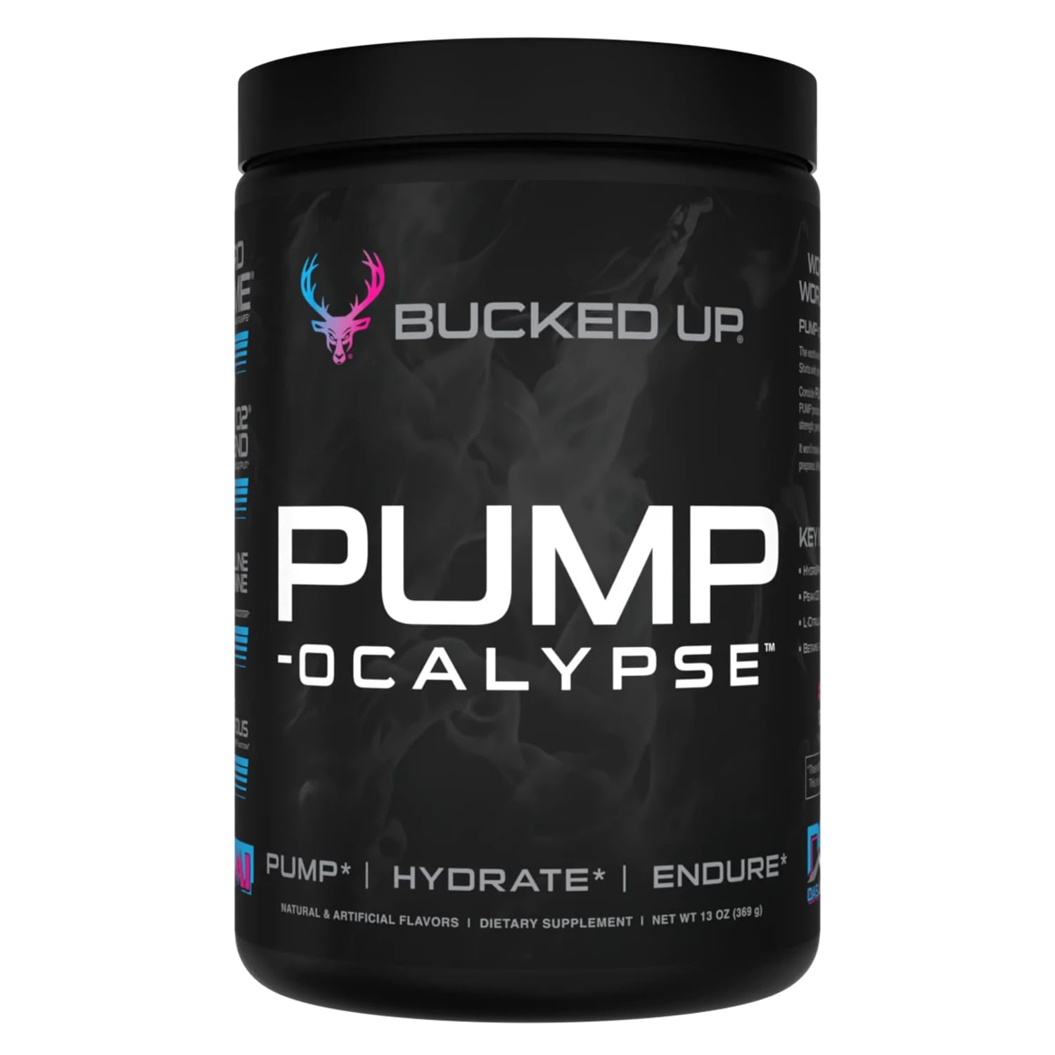 Bucked Up Pump-ocalypse Miami Nitric Oxide and L-Arginine Supplement with Citrulline Malate, GlycerPump Powder, 13 oz
