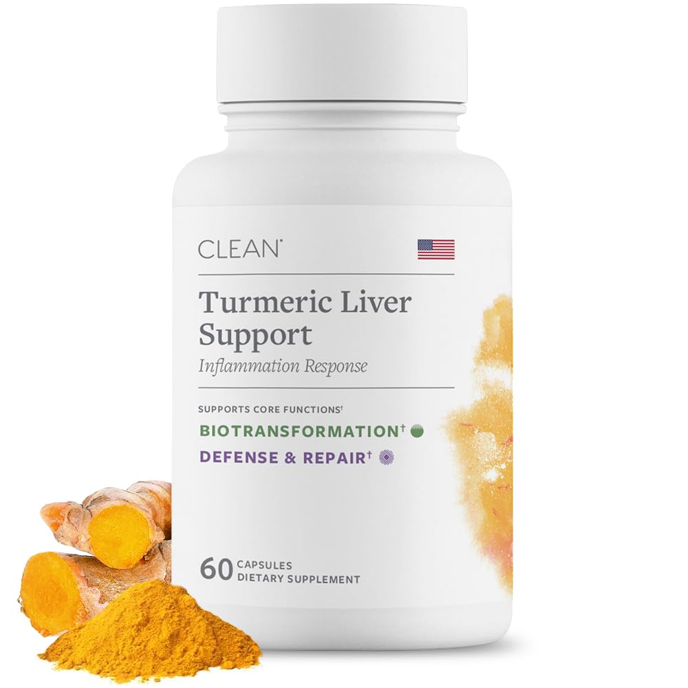 Clean Program Clean Liver Support, Milk Thistle & Turmeric Curcumin Capsules 60 Count