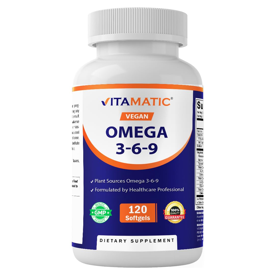 Vitamatic Vegan Omega 3-6-9 Complex 1250mg Softgel, 120 Softgels
