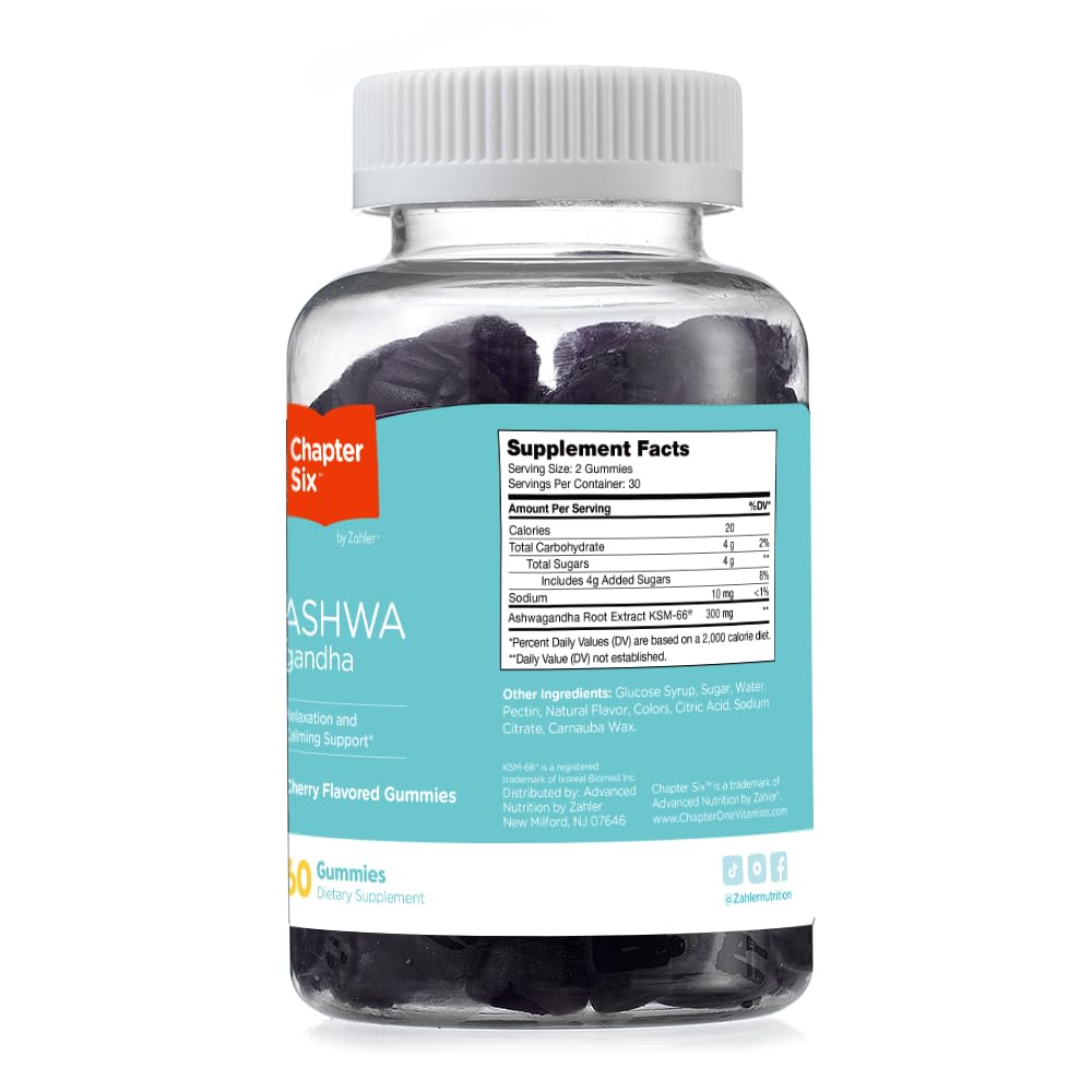 Zahler Ashwagandha Gummies 260mg Serving, 60 Count