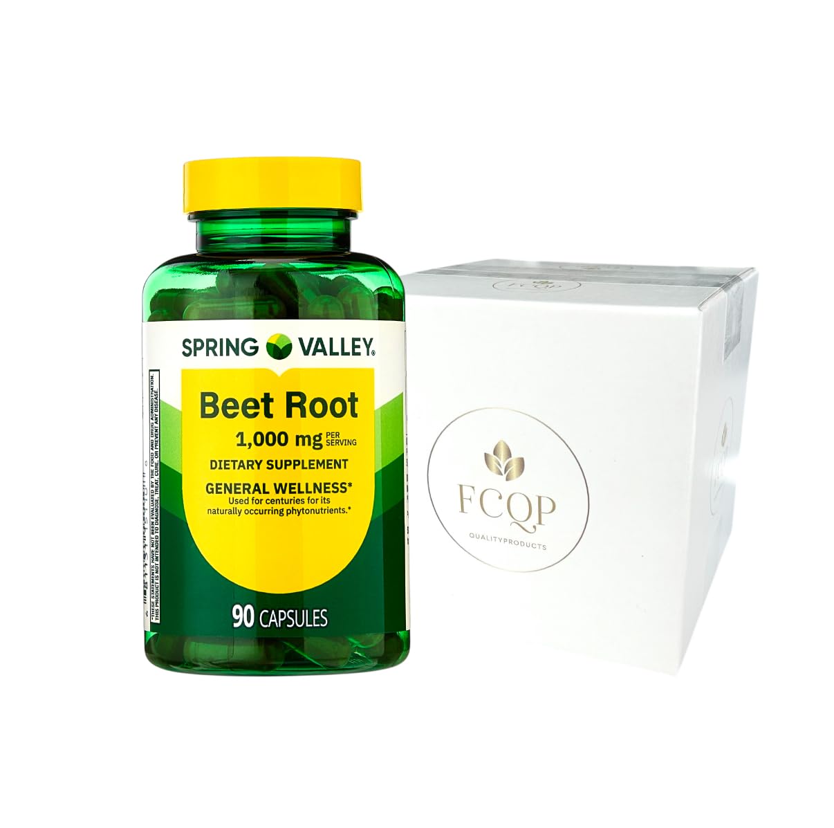 FCQP Beet Root Supplement 1000mg Tablets, 90 Count