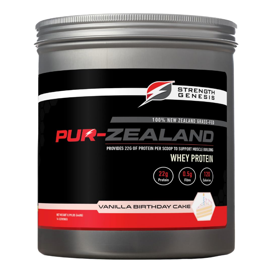 Strength Genesis Pur Zealander Grass-Fed Whey Protein Powder Vanilla, 15.93 Ounce