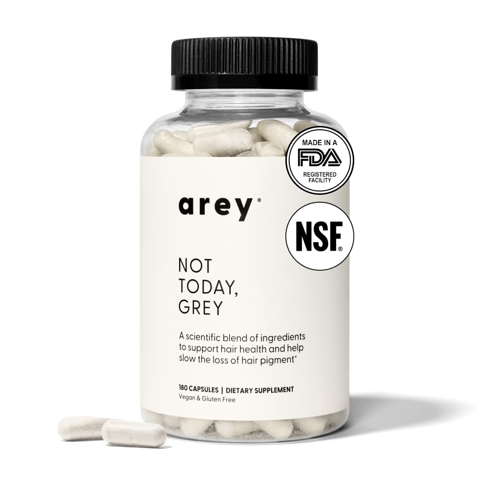 Arey Not Today, Grey Daily Hair Supplement for Women & Men 180 Capsules