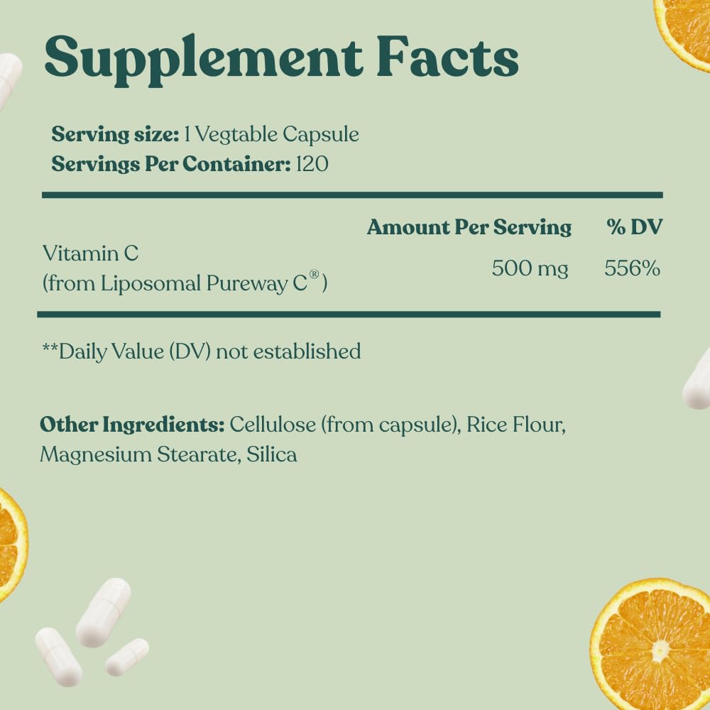 Florida Sunshine Liposomal Vitamin C 500mg 120 Capsules