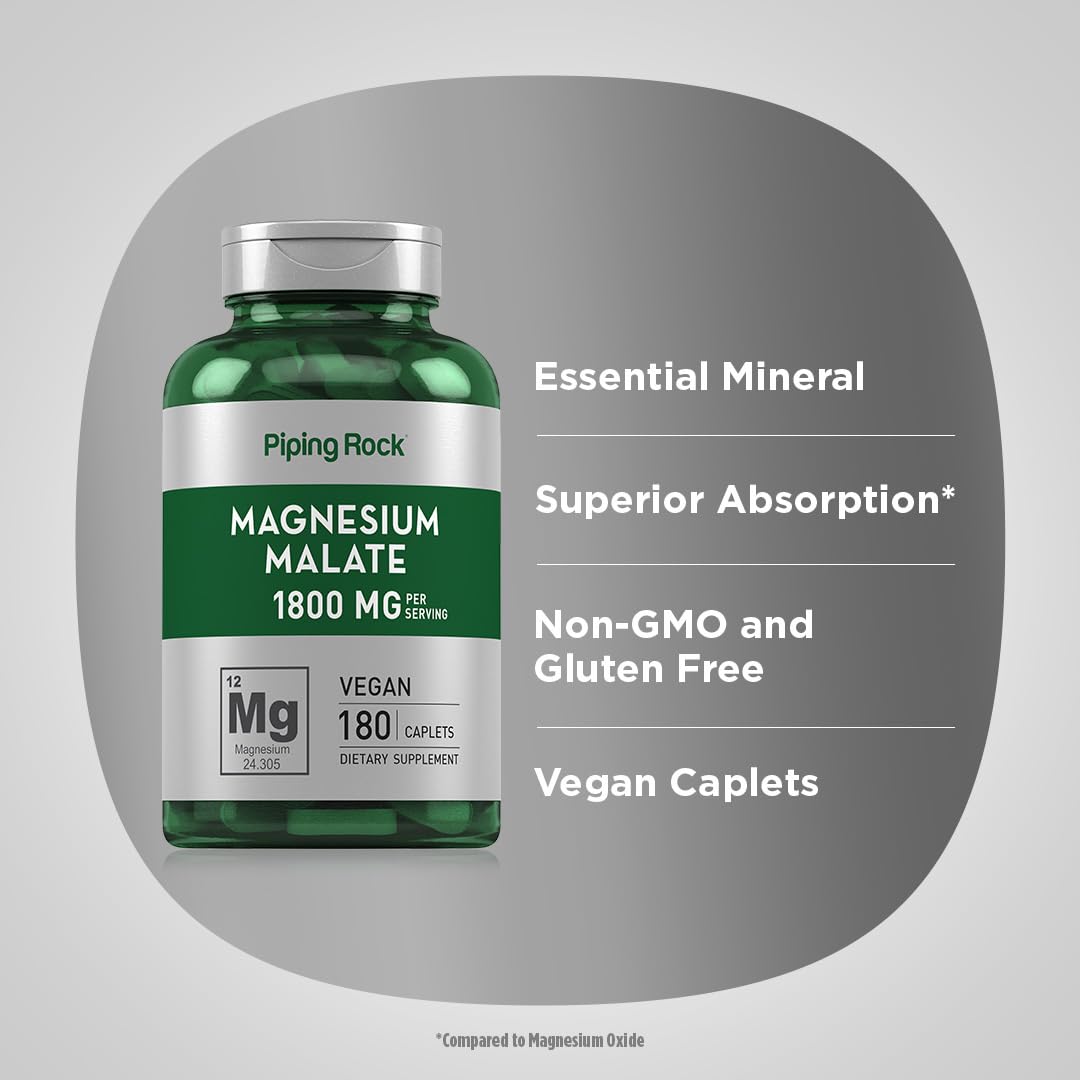 Piping Rock Magnesium Malate Caplets 180