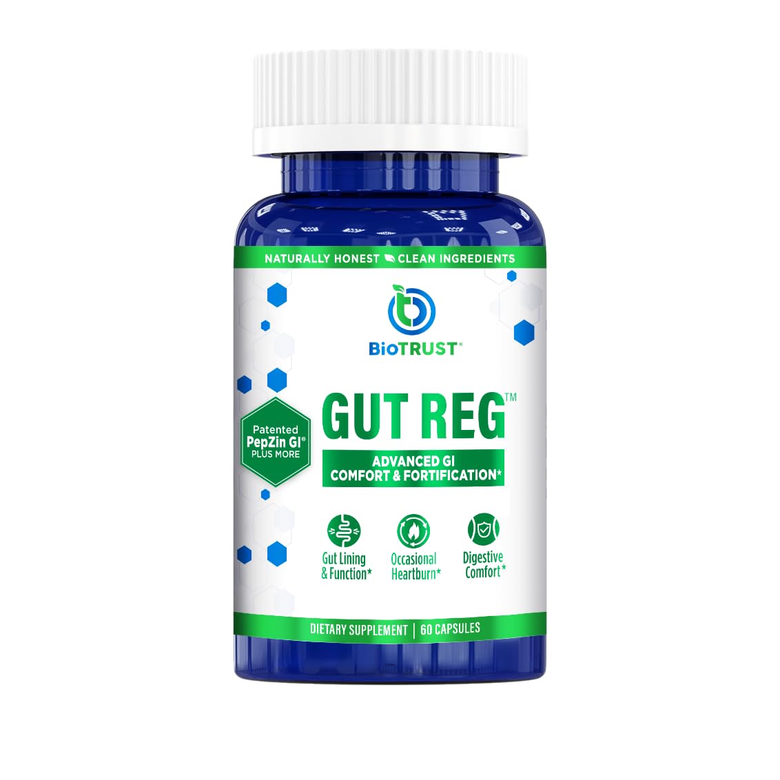 BioTrust Gut Health Supplement with PepZin GI, L-Glutamine & Ginger Extract Capsule, 60 Count