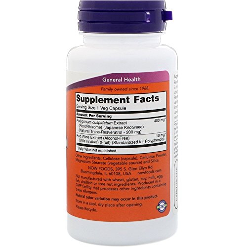 NOW Foods Natural Resveratrol 200 mg Capsules 60