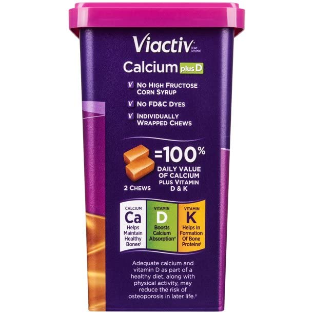 Viactiv Max Formula Calcium + Vitamin D3 Supplement for Bone Health Soft Chews, 500 Count