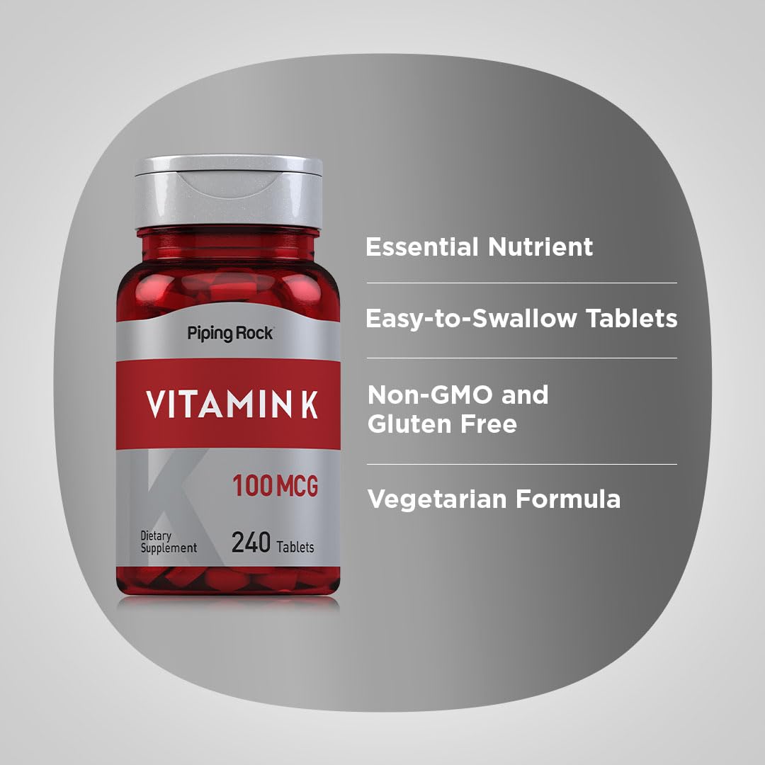 Piping Rock Vitamin K 100 mcg Tablet, 240 Tablets