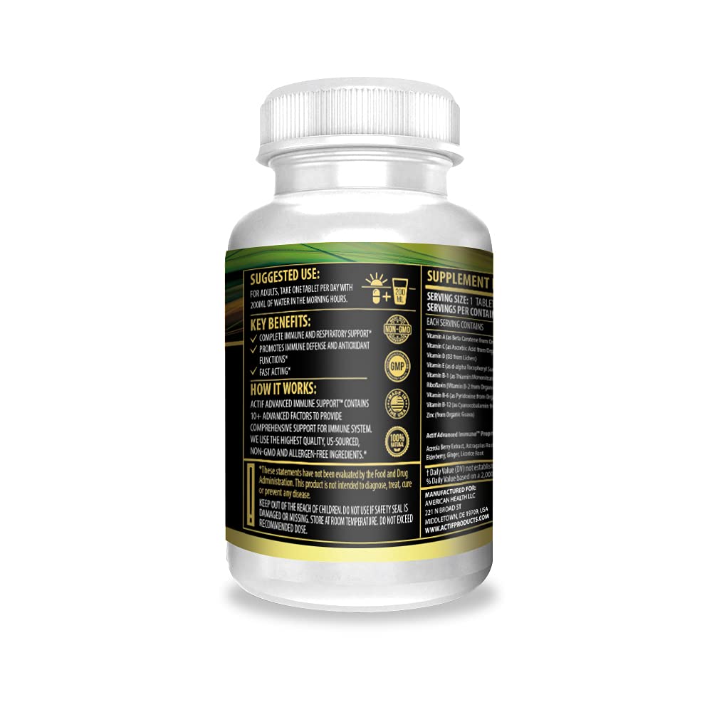 ACTIF Advanced Immune Support with 10+ Factors for Immunity Booster 60 Capsules