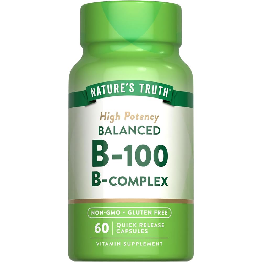 Nature's Truth High Potency Balanced B-100 B-Complex Quick Release Capsules, 60 Capsules